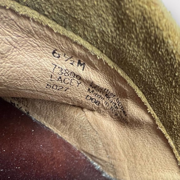 Frye (6.5) Lacey Suede Moccasin Slip-On Mule Heel Clog - Picture 11 of 12